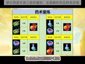 梦幻西游手游三级药重炼：全面解析药品种类详情