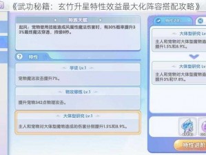 《武功秘籍：玄竹升星特性效益最大化阵容搭配攻略》