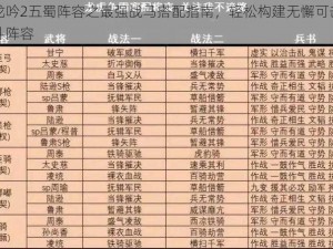 卧龙吟2五蜀阵容之最强战马搭配指南，轻松构建无懈可击的战斗阵容