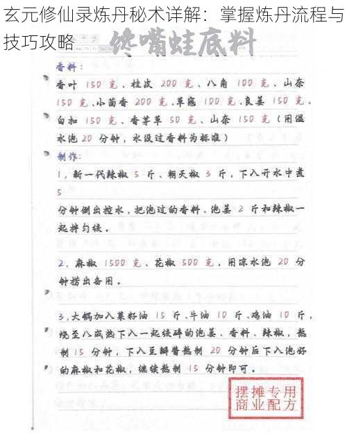 玄元修仙录炼丹秘术详解：掌握炼丹流程与技巧攻略