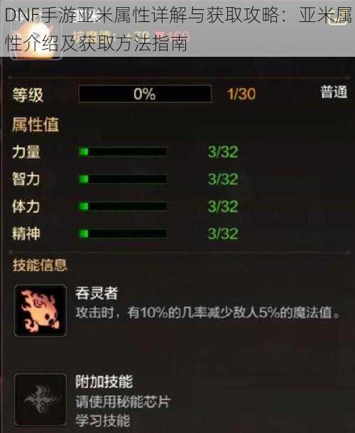 DNF手游亚米属性详解与获取攻略：亚米属性介绍及获取方法指南