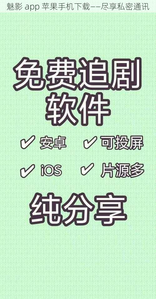 魅影 app 苹果手机下载——尽享私密通讯