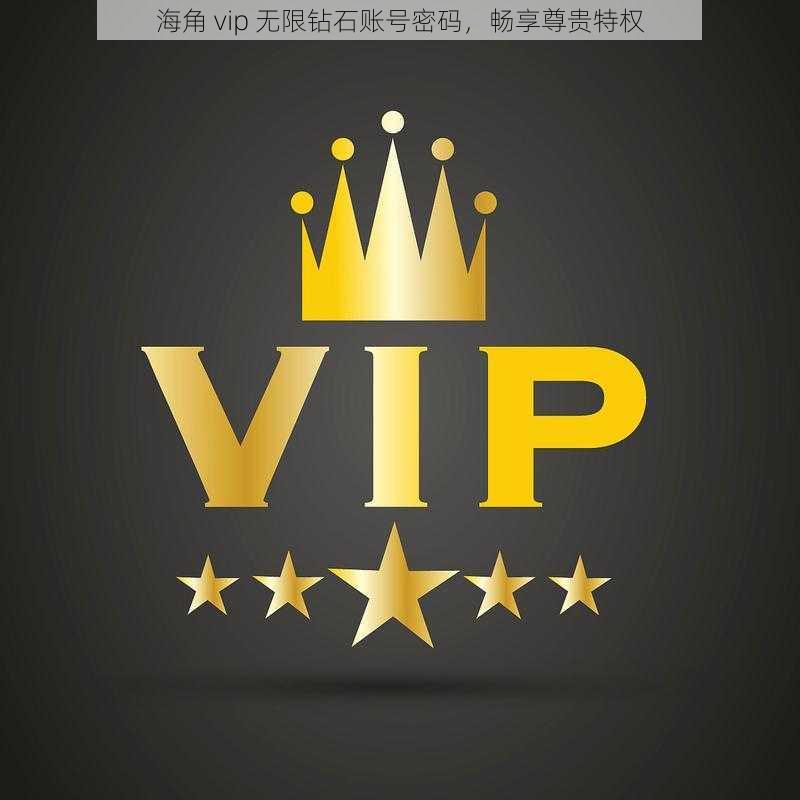 海角 vip 无限钻石账号密码，畅享尊贵特权