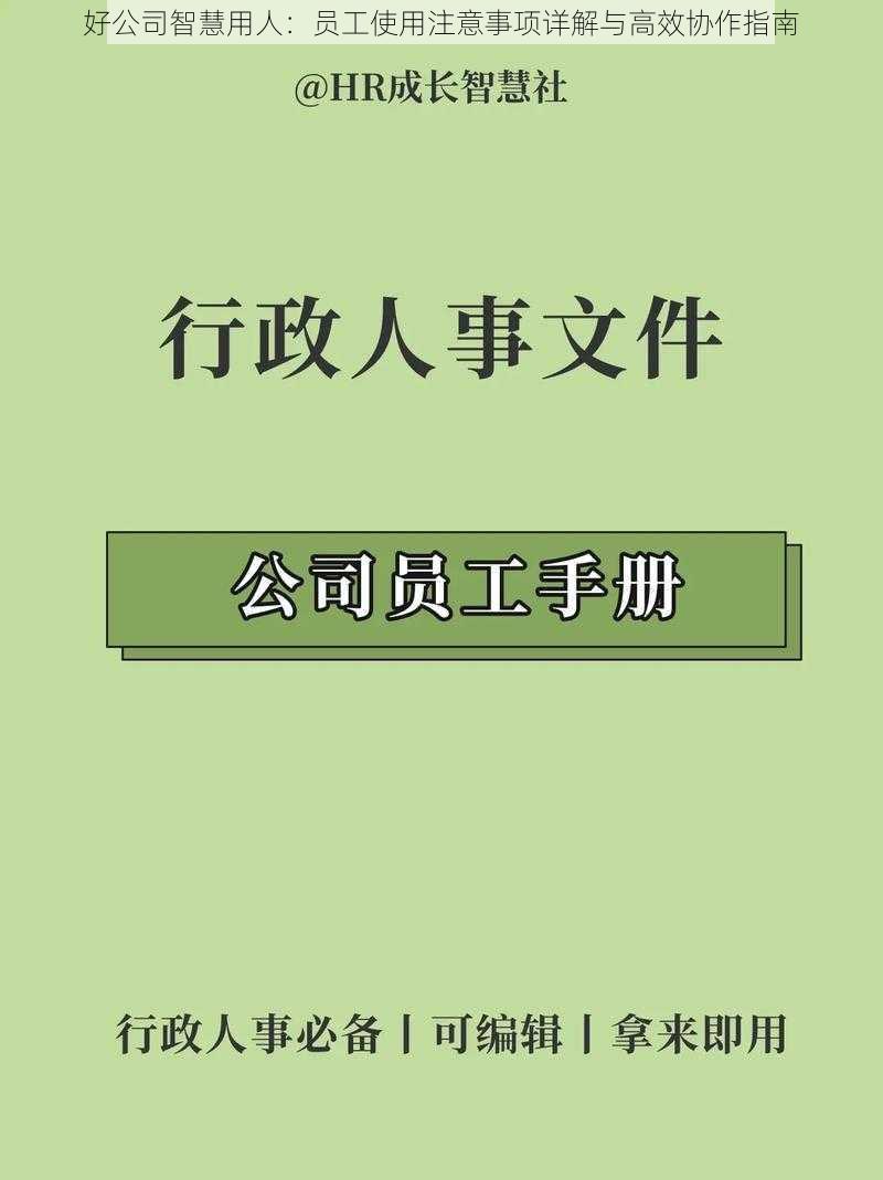 好公司智慧用人：员工使用注意事项详解与高效协作指南