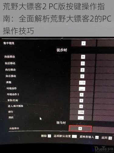 荒野大镖客2 PC版按键操作指南：全面解析荒野大镖客2的PC操作技巧