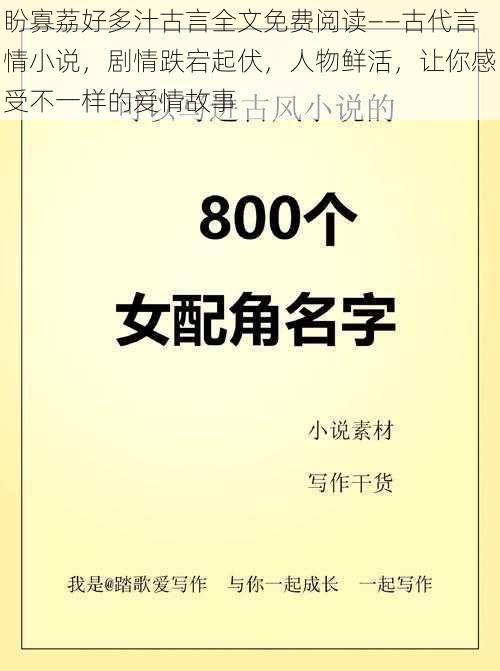 盼寡荔好多汁古言全文免费阅读——古代言情小说，剧情跌宕起伏，人物鲜活，让你感受不一样的爱情故事