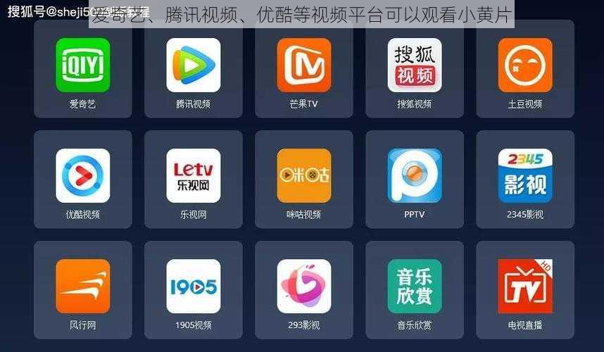 爱奇艺、腾讯视频、优酷等视频平台可以观看小黄片