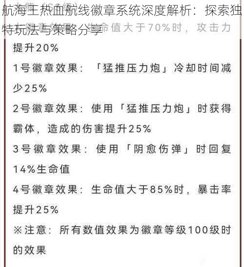 航海王热血航线徽章系统深度解析：探索独特玩法与策略分享