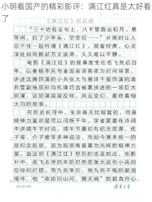 小明看国产的精彩影评：满江红真是太好看了