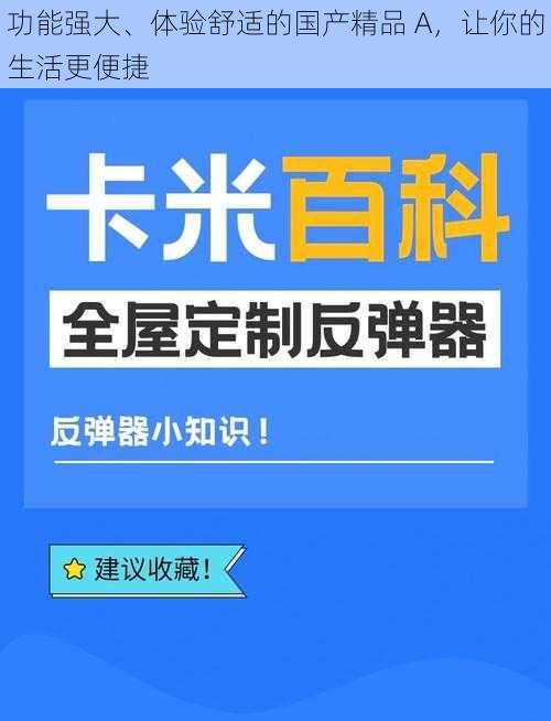 功能强大、体验舒适的国产精品 A，让你的生活更便捷