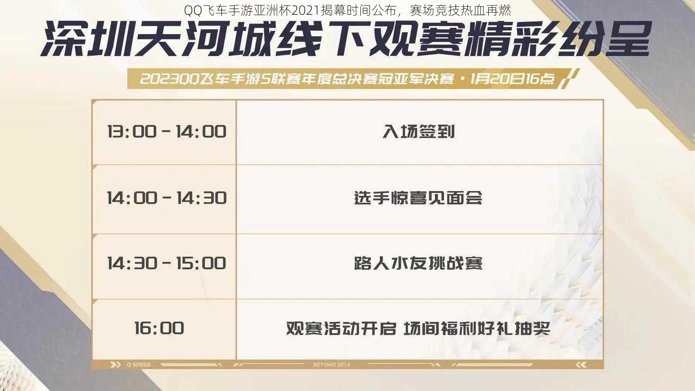 QQ飞车手游亚洲杯2021揭幕时间公布，赛场竞技热血再燃