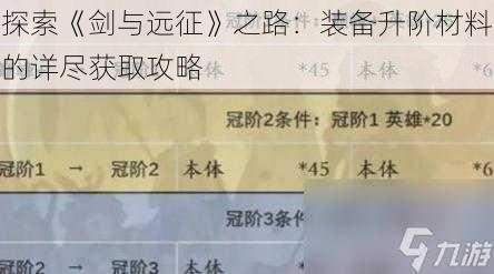 探索《剑与远征》之路：装备升阶材料的详尽获取攻略