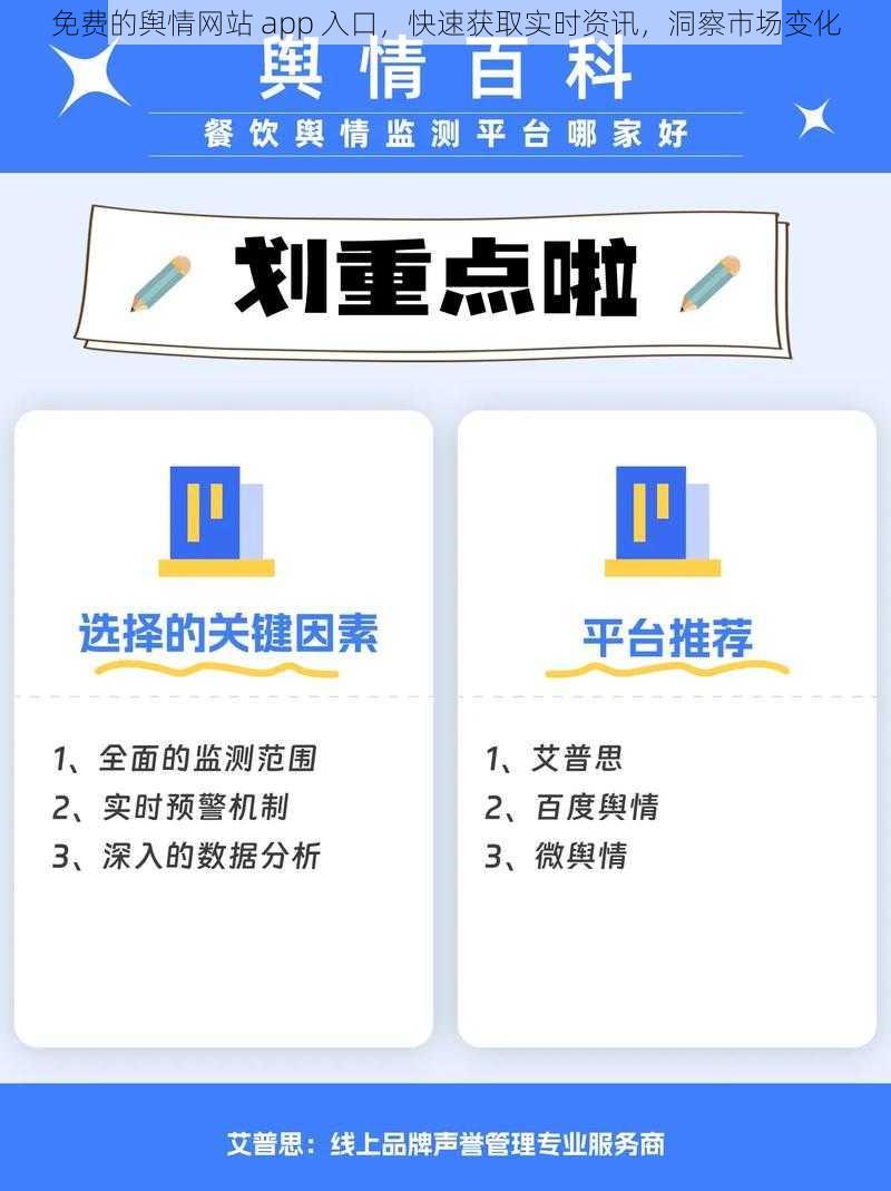 免费的舆情网站 app 入口，快速获取实时资讯，洞察市场变化