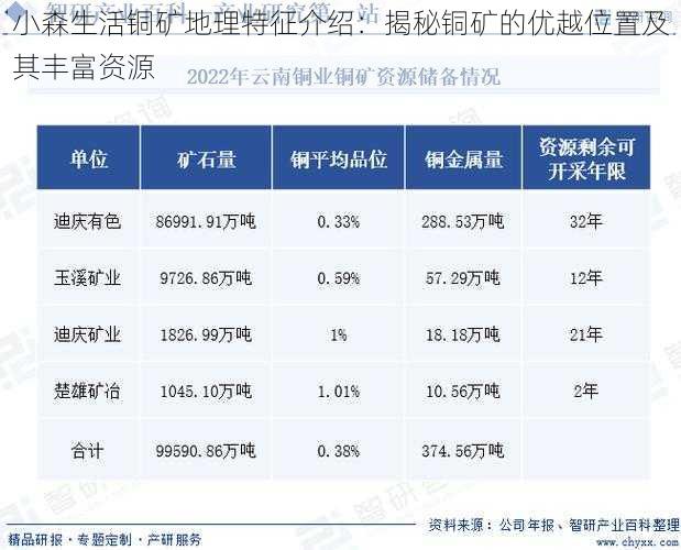 小森生活铜矿地理特征介绍：揭秘铜矿的优越位置及其丰富资源