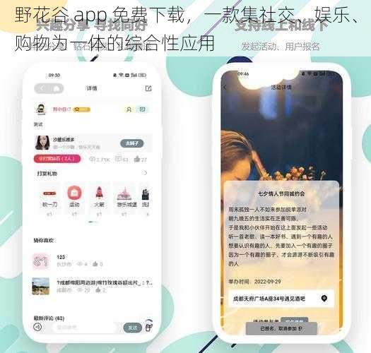 野花谷 app 免费下载，一款集社交、娱乐、购物为一体的综合性应用