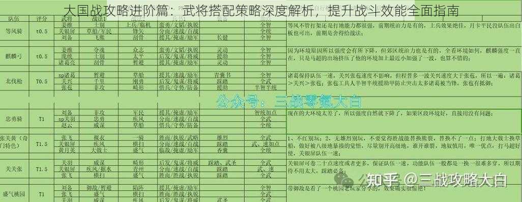 大国战攻略进阶篇：武将搭配策略深度解析，提升战斗效能全面指南