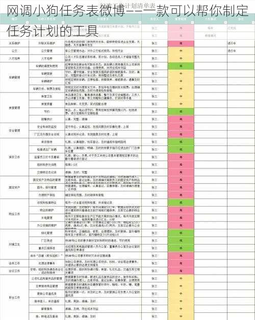 网调小狗任务表微博——一款可以帮你制定任务计划的工具