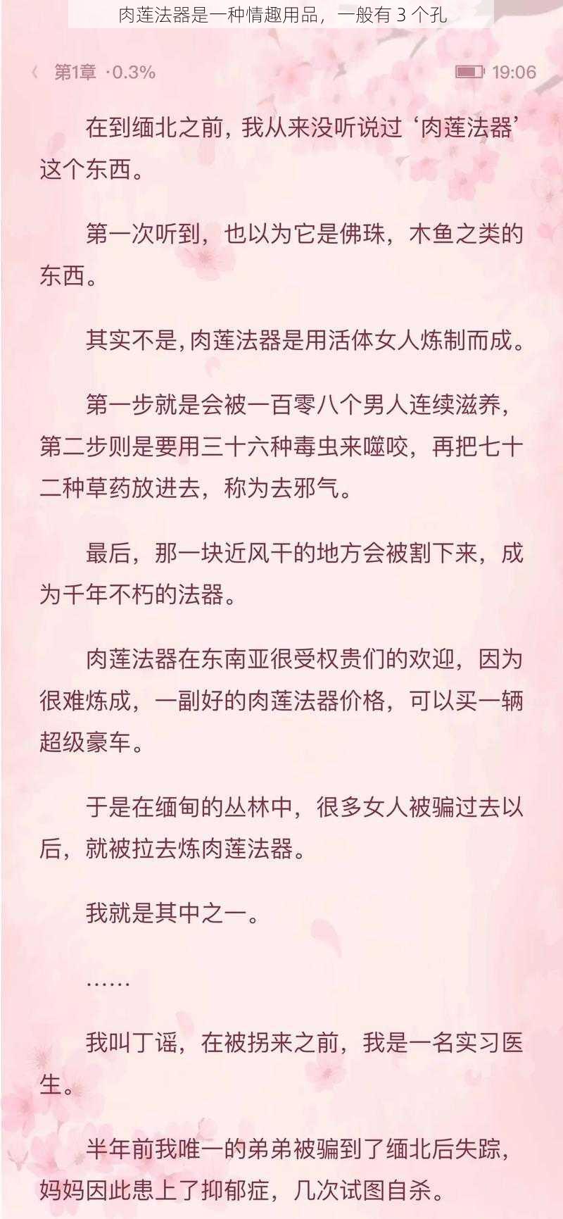 肉莲法器是一种情趣用品，一般有 3 个孔