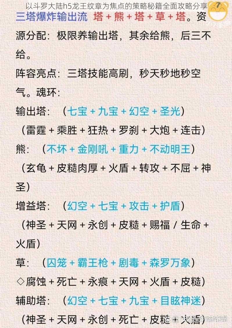 以斗罗大陆h5龙王纹章为焦点的策略秘籍全面攻略分享