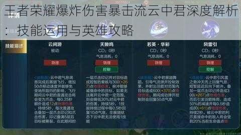 王者荣耀爆炸伤害暴击流云中君深度解析：技能运用与英雄攻略