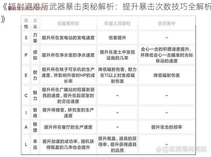 《辐射避难所武器暴击奥秘解析：提升暴击次数技巧全解析》