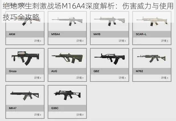 绝地求生刺激战场M16A4深度解析：伤害威力与使用技巧全攻略