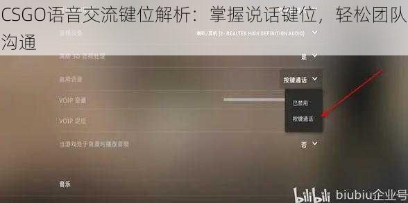 CSGO语音交流键位解析：掌握说话键位，轻松团队沟通