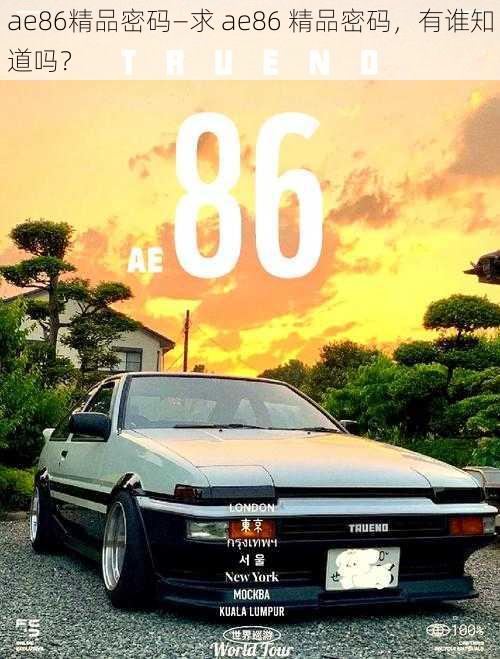 ae86精品密码—求 ae86 精品密码，有谁知道吗？