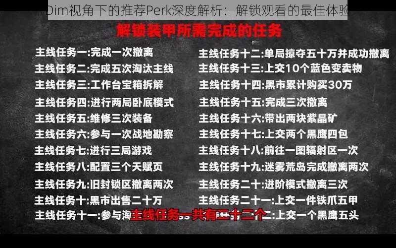 Dim视角下的推荐Perk深度解析：解锁观看的最佳体验