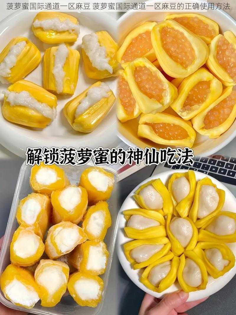 菠萝蜜国际通道一区麻豆 菠萝蜜国际通道一区麻豆的正确使用方法