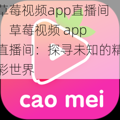 草莓视频app直播间、草莓视频 app 直播间：探寻未知的精彩世界