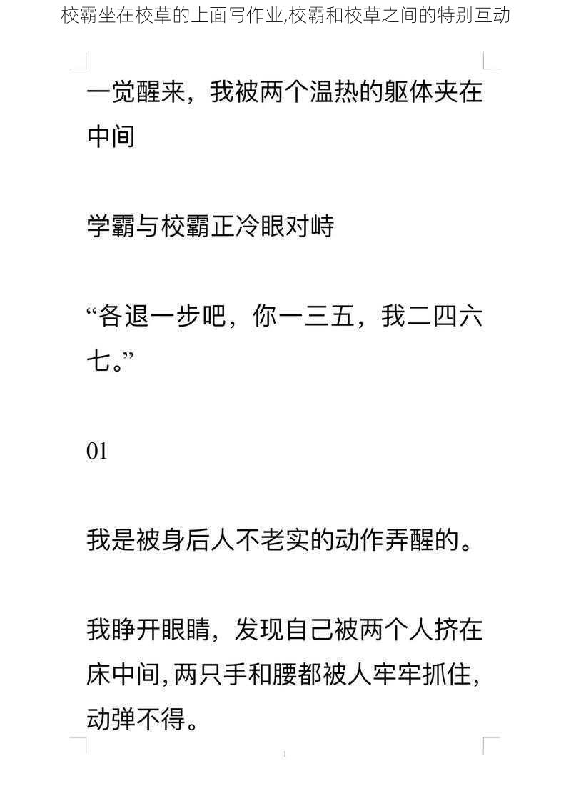 校霸坐在校草的上面写作业,校霸和校草之间的特别互动