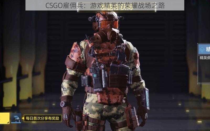 CSGO雇佣兵：游戏精英的荣耀战场之路