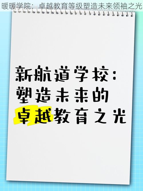 暖暖学院：卓越教育等级塑造未来领袖之光