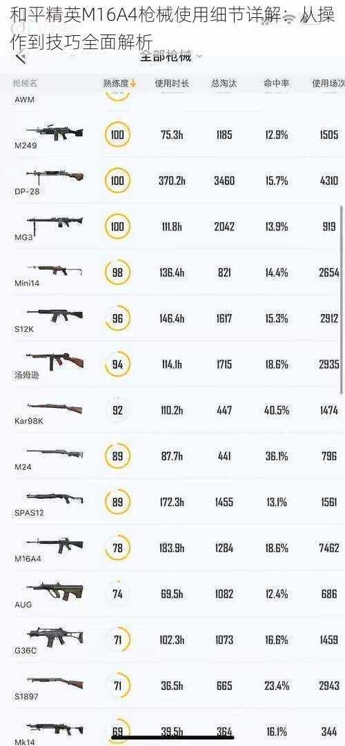 和平精英M16A4枪械使用细节详解：从操作到技巧全面解析