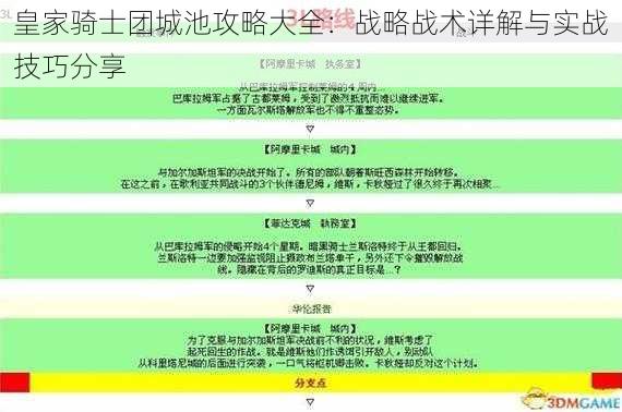 皇家骑士团城池攻略大全：战略战术详解与实战技巧分享