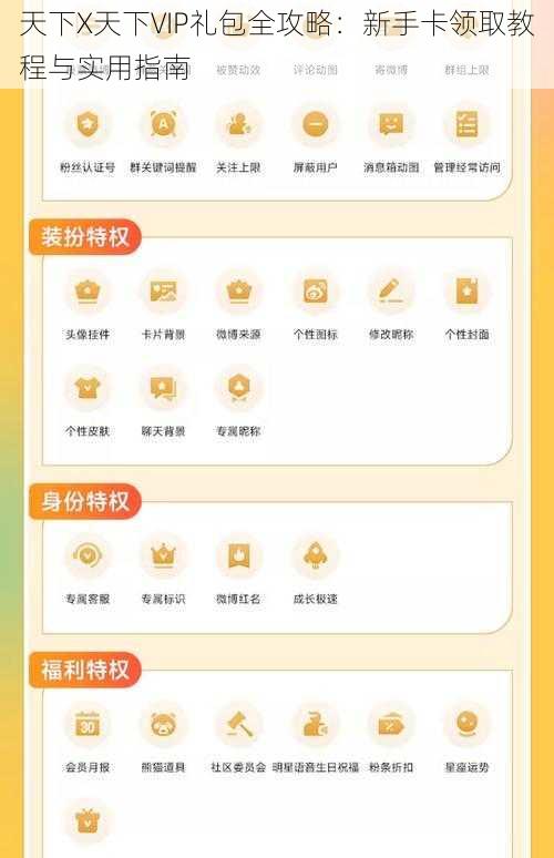 天下X天下VIP礼包全攻略：新手卡领取教程与实用指南